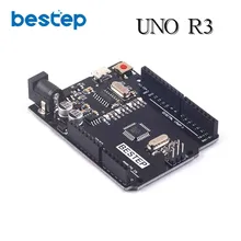 UNO R3 макетная плата ATmega328P CH340 CH340G для Arduino черная плата без USB кабеля