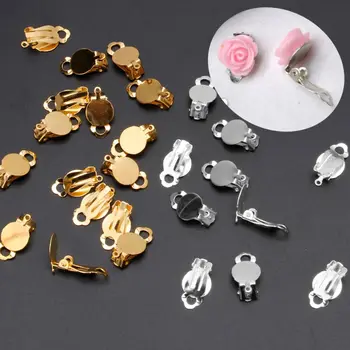 

50Pcs Flat Round Tray Clip-on Earring Converter DIY Earring Pierced into Clip on