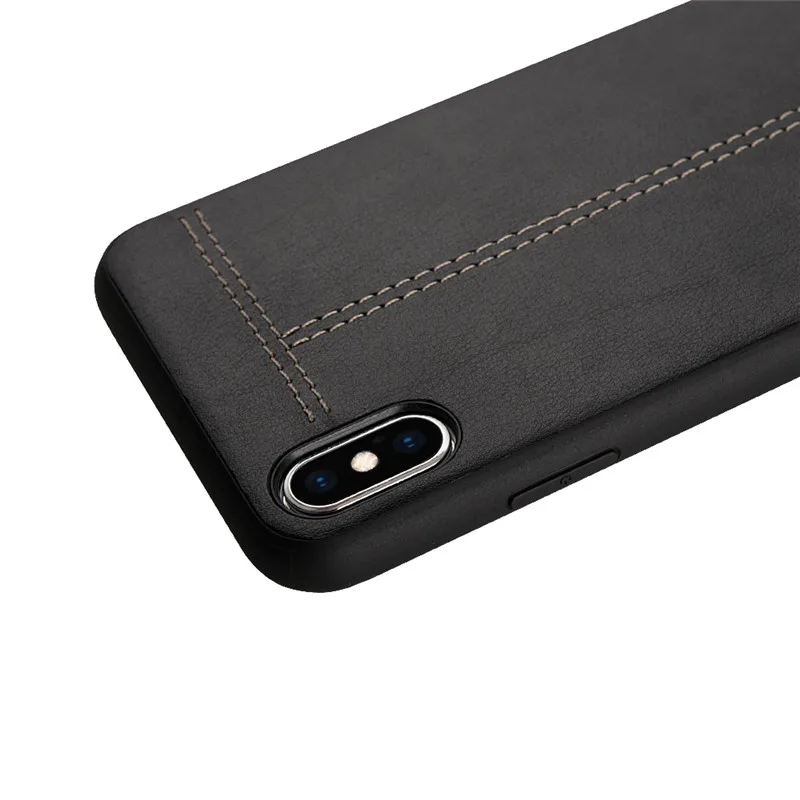 Роскошный винтажный однотонный чехол из искусственной кожи для iPhone 7 8 Plus модная