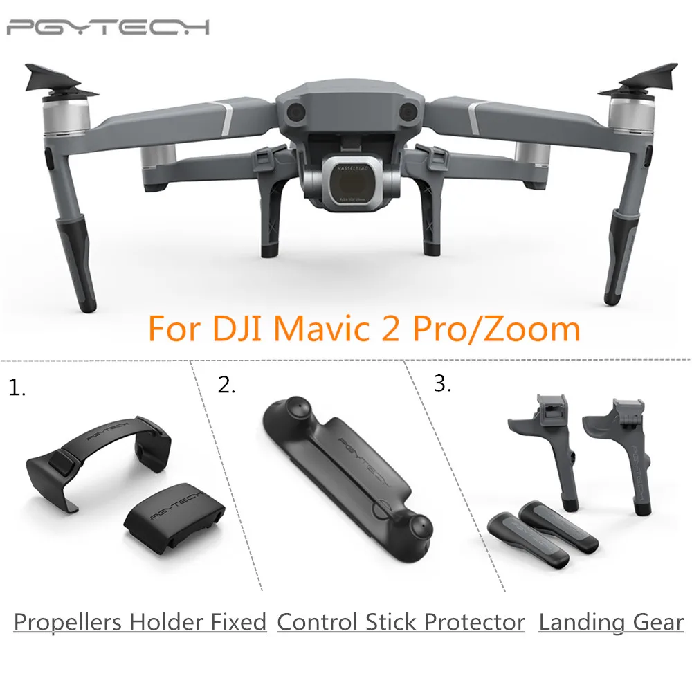 

PGYTECH Silicone Clip Propellers Motor Holder Fixed+Control Stick Protector+Landing Gear Extension for DJI Mavic 2 Pro/Zoom