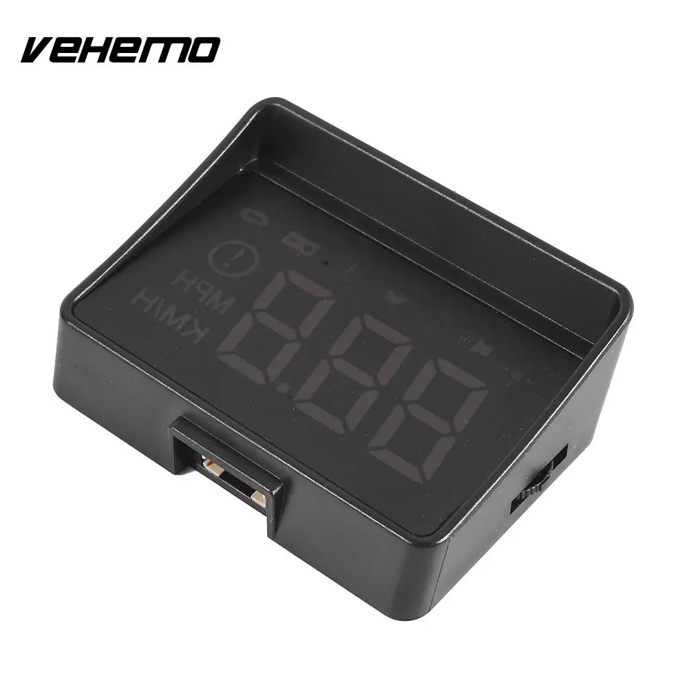 

VEHEMO Black with Film Safety Speed Alarms HUD Module Head Up Display Speedmeter HUD Display Car Warning Voltage