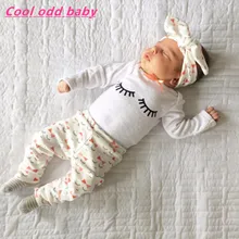 3 шт./компл., Одежда для новорожденных девочек Повседневная футболка с длинными рукавами+ штаны с цветочным принтом Леггинсы+ повязка на голову, комплект одежды для маленьких девочек