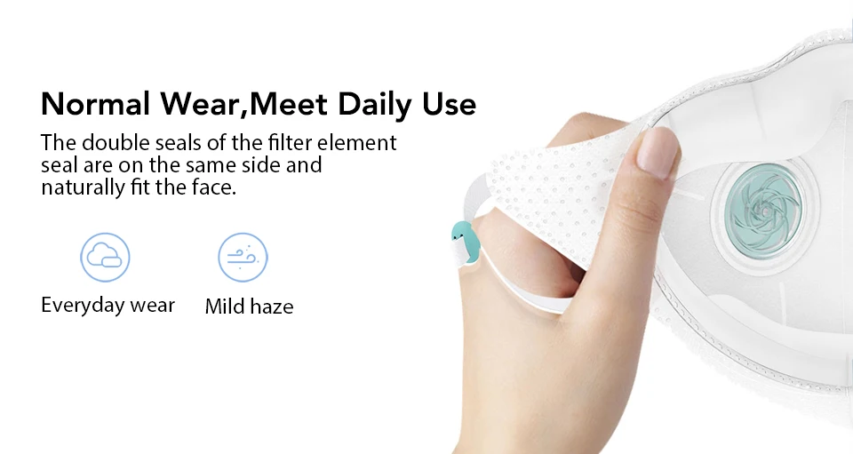 Xiaomi Mijia AirPOP Airwear Mask Light 360 PM2.5 Anti-Pollution Anti-haze FaceMask Material Antibacterial AIRWEAR Filter (15)
