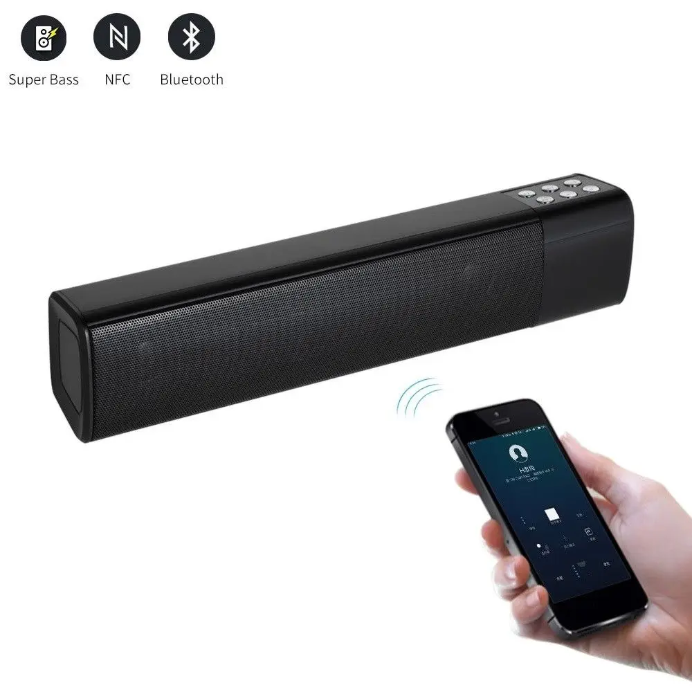 10 Вт HIFI портативный светодиодный беспроводной Bluetooth динамик стерео HIFI громкий динамик Саундбар TF FM Bluetooth Колонка для ПК ТВ телефона динамик