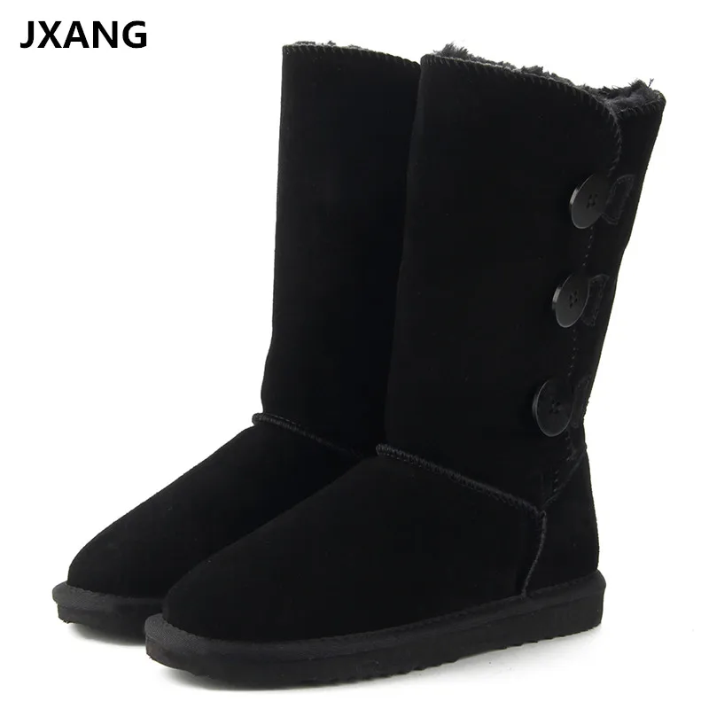 JXANG High Quality Fashion Women Snow Boots Genuine Leather Woman Boots Fur Long Warm Wool Shoes Women High Winter Boots JXANG High Quality Fashion Women Snow Boots Genuine Leather Woman Boots Fur Long Warm Wool Shoes Women High Winter Boots