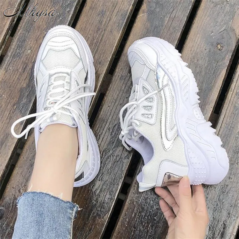 Mhysa Women Sneakers Fashion Casual Shoes Woman Comfortable Breathable Mesh Flats Female Platform vulcanized shoes T1092