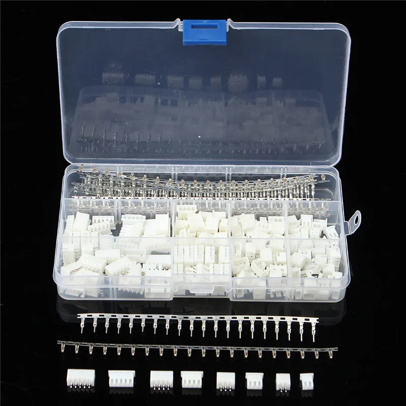 

SWILET 560Pcs 2.54mm 2/3/4/5 Pin Housing And Male/Female Pin Head Connector Terminals Adapter Plug Set