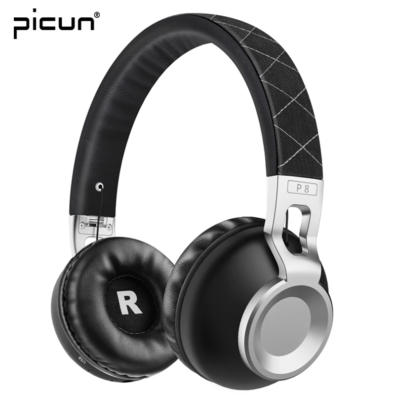 

Picun Bluetooth 4.1 Headphones Support TF Card Wireless Stereo With Mic Headphone Bluetooth Headsets for Phone Android MP3 PC