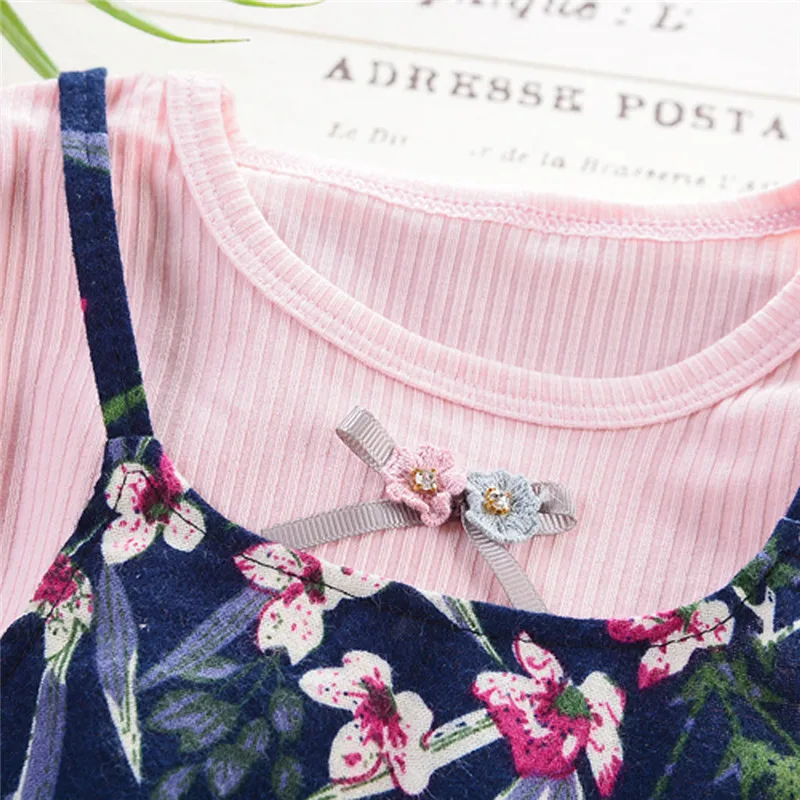 Summer new Toddler Baby Kids Girls Ruched Ruffles Floral Flowers Princess Dresses Clothes fashion cute design (28)