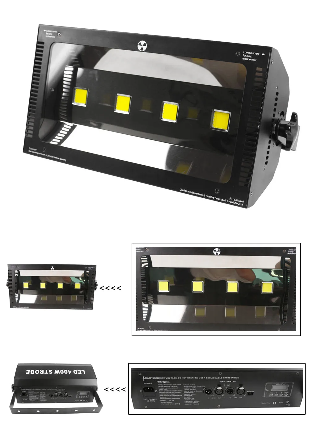 (4 шт./лот) 4 шт x 100 W Светодиодный strobe light для dj disco вечерние вспышкой для сцены клубный свет белый эффект