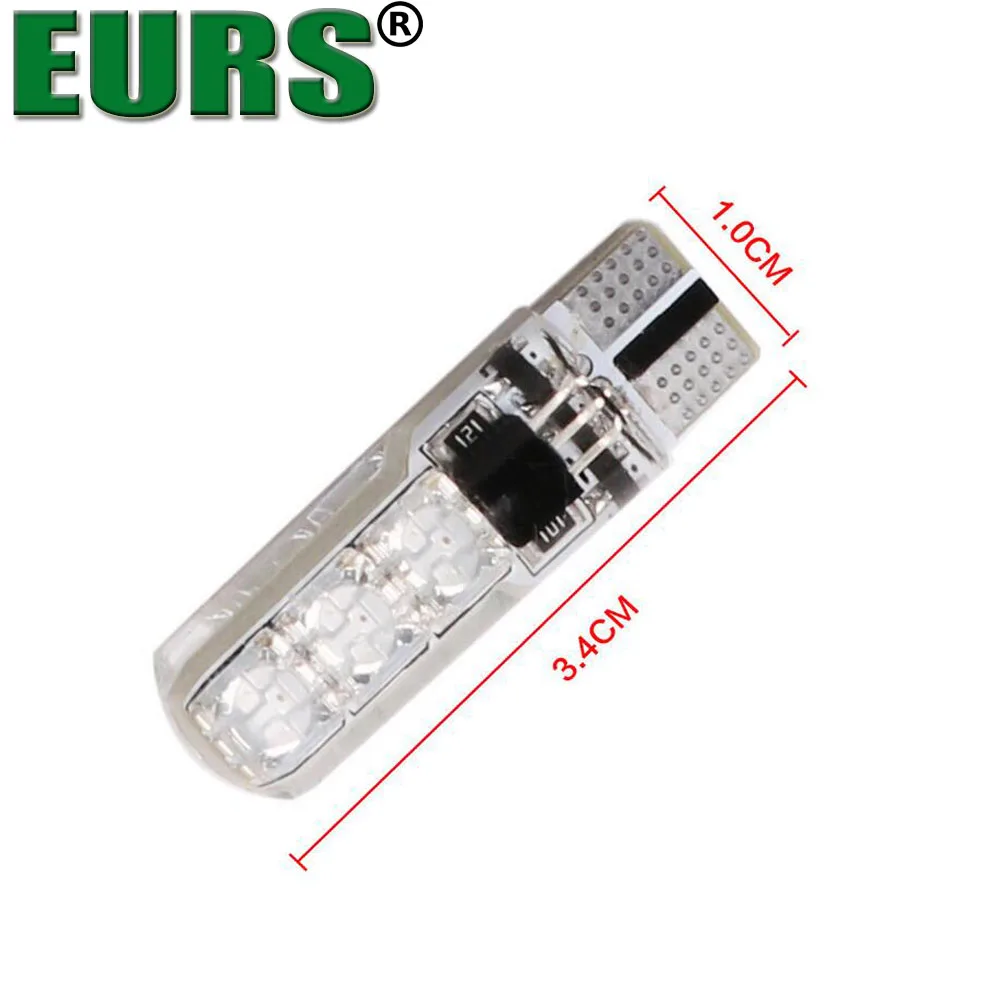 EURS 1 комплект 5050 SMD RGB светодиодный светильник T10 194 168 W5W для мотоцикла клинообразный светильник габаритные огни 16 цветов светодиодный светильник с пультом дистанционного управления