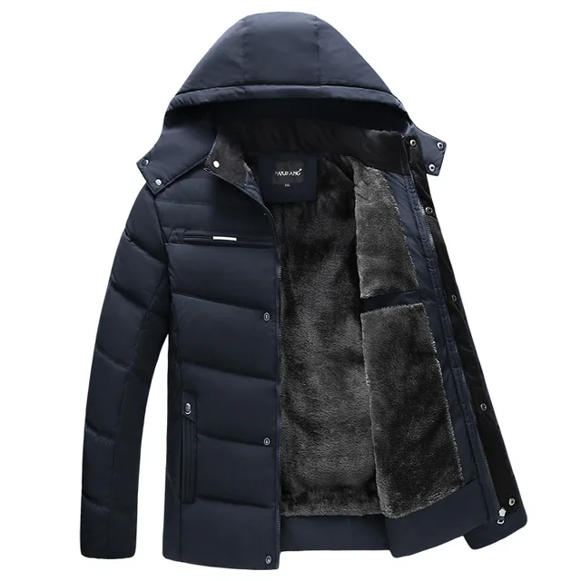 Парка мужская, пальто 2022, зимняя куртка, Мужская Утепленная водонепроницаемая верхняя одежда с капюшоном, теплая куртка, одежда для отца, повседневное Мужское пальто 1