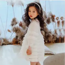 Нарядное платье с длинными рукавами и блестками для маленьких девочек; вечерние платья принцессы для выступлений; 4, 5, 6, 8, 10, 12 лет