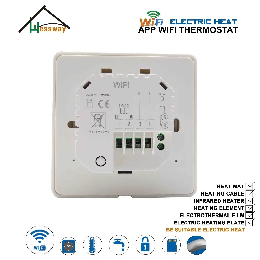 ЕС 220V16A регулятор температуры комнатный термостат wifi подогрев пола для графеновой нагревательной пленки инфракрасный нагреватель