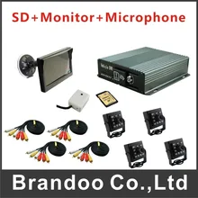 4CH CAR DVR Kit With SD Card 4 Pieces IR Car Camera for Bus Truck Taxi