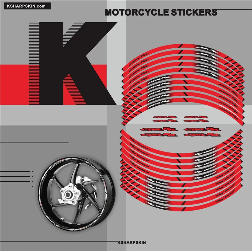 

New Motorcycle inner wheel Stickers rim reflective decoration decals For HONDA CBR RR all cbr 600rr 1000rr