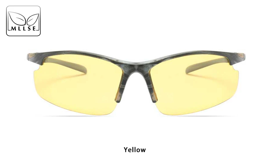 MLLSE бренд ночного видения очки водители мужские желтые линзы очки светящиеся вождения очки защитные шестерни солнцезащитные очки
