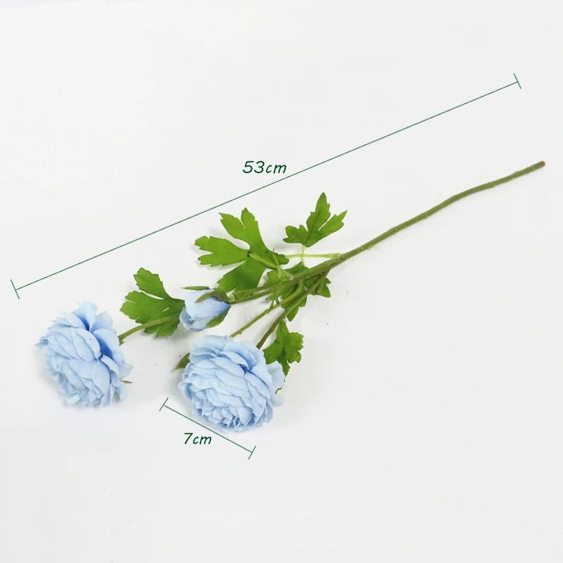 JAROWN Artificial 3 Heads Peony Flowers Branch Simulation Silk Fake Rose Flower For Wedding Decorations Home Party Decor Floers (19)