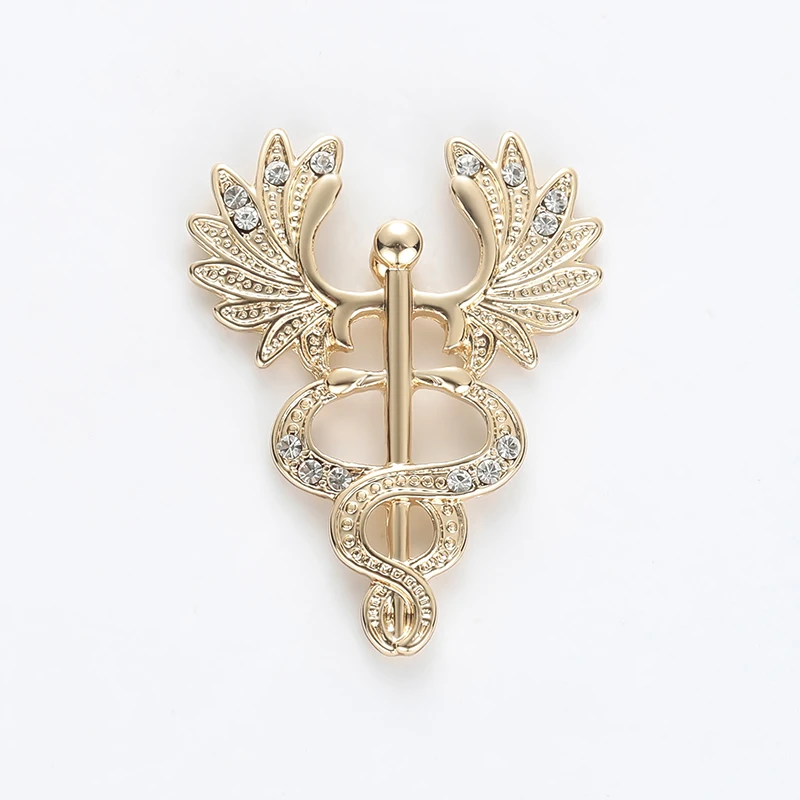 

Fashion Sceptre Brooches Women Medical Jewelry Gold Silver Plated Lapel Pin Metal Christmas Jewelry Crystal Pins Men Accessories