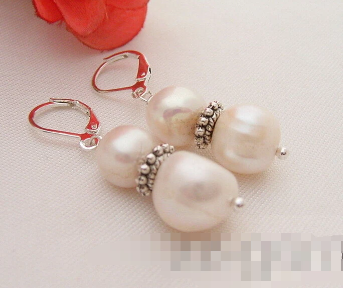 

free shipping 00230 White Round Pearl Earring