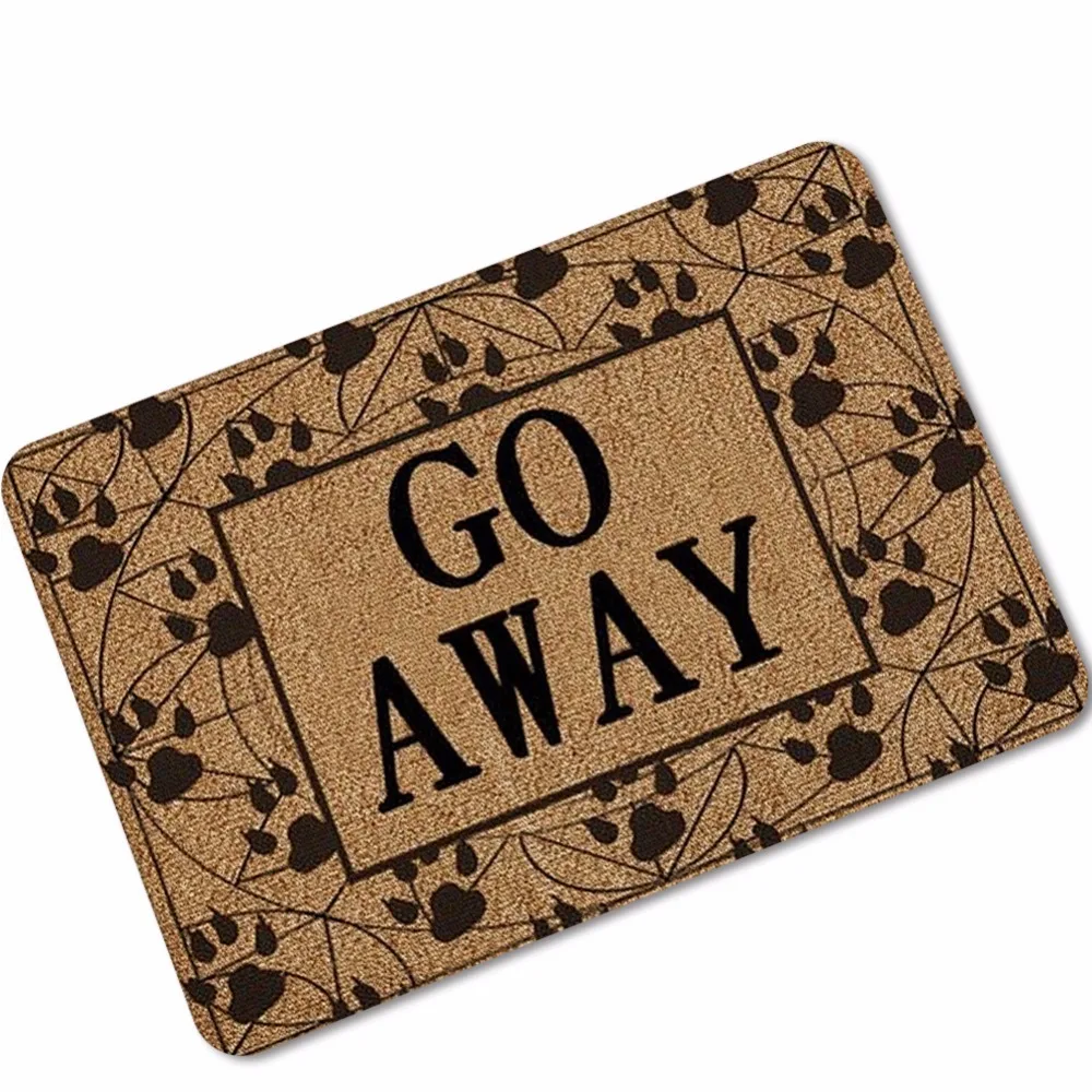 

customize Go Away Rubber Floor Carpet Funny Door Mat Welcome Home Outdoor Indoor Area Rug Doormat For Entrance Door Tapetes
