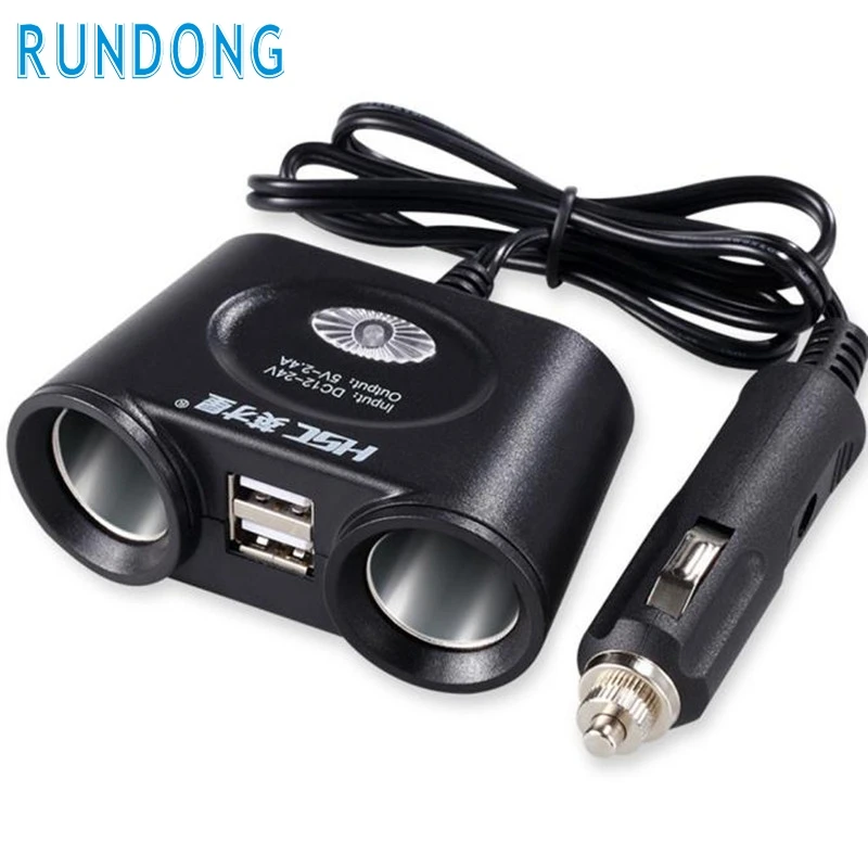 2017 tiptop новый двойной разъем 2 Way USB Порты и разъёмы автомобиля Зарядное устройство