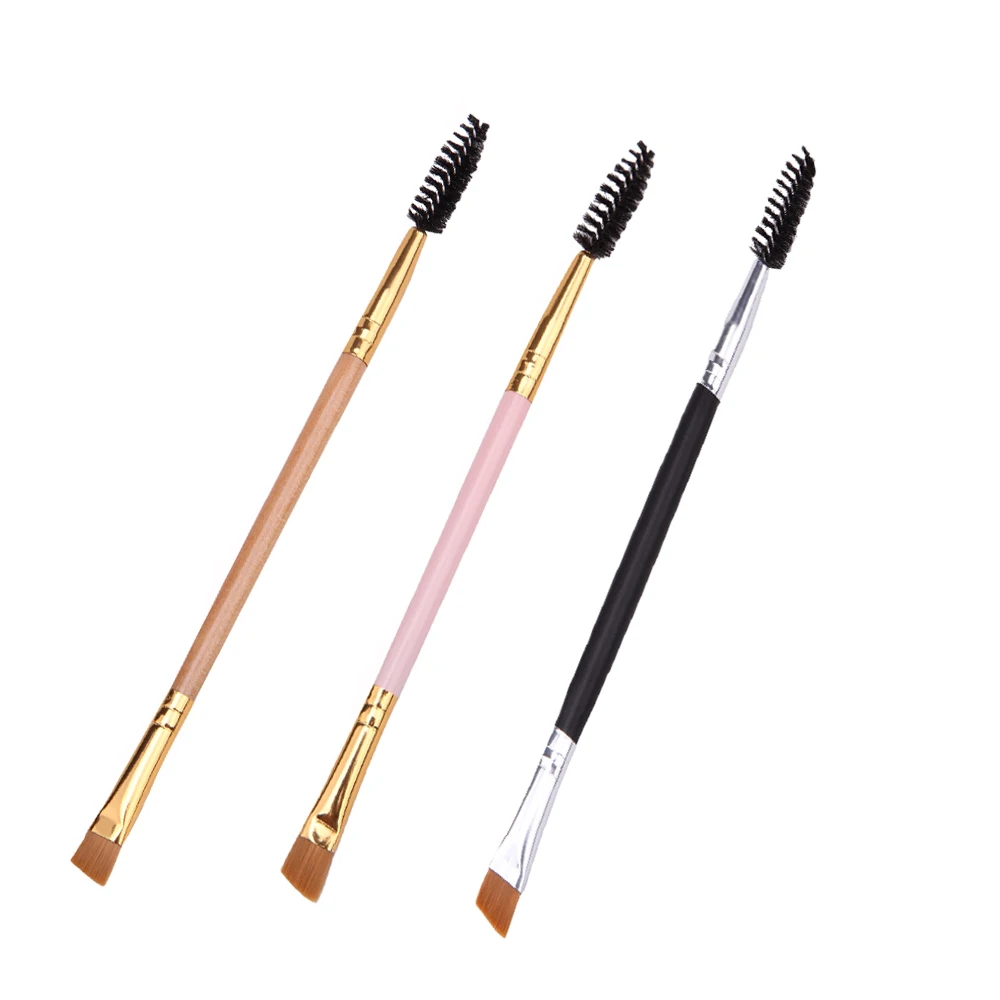 3 Colors Eye Makeup Brushes Eyebrow Brush+Eyelash Comb Eyeshadow Eyebrow Spiral Wand Eye