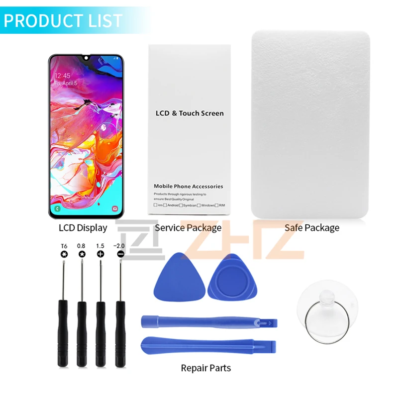 Super AMOLED для Samsung galaxy A70 lcd 2019 A705 A705F SM сенсорный экран дигитайзер в сборе с рамкой