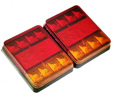 

2Pcs 8 LEDS Car Truck Rear Tail Light Warning Lights Rear Lamps Waterproof Tailights Rear Parts for Trailer Truck Boat DC 12V
