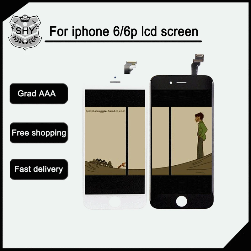 AAA Quality Black White For Apple iPhone 6 LCD lcd Replacement No Dead Pixel Touch Screen