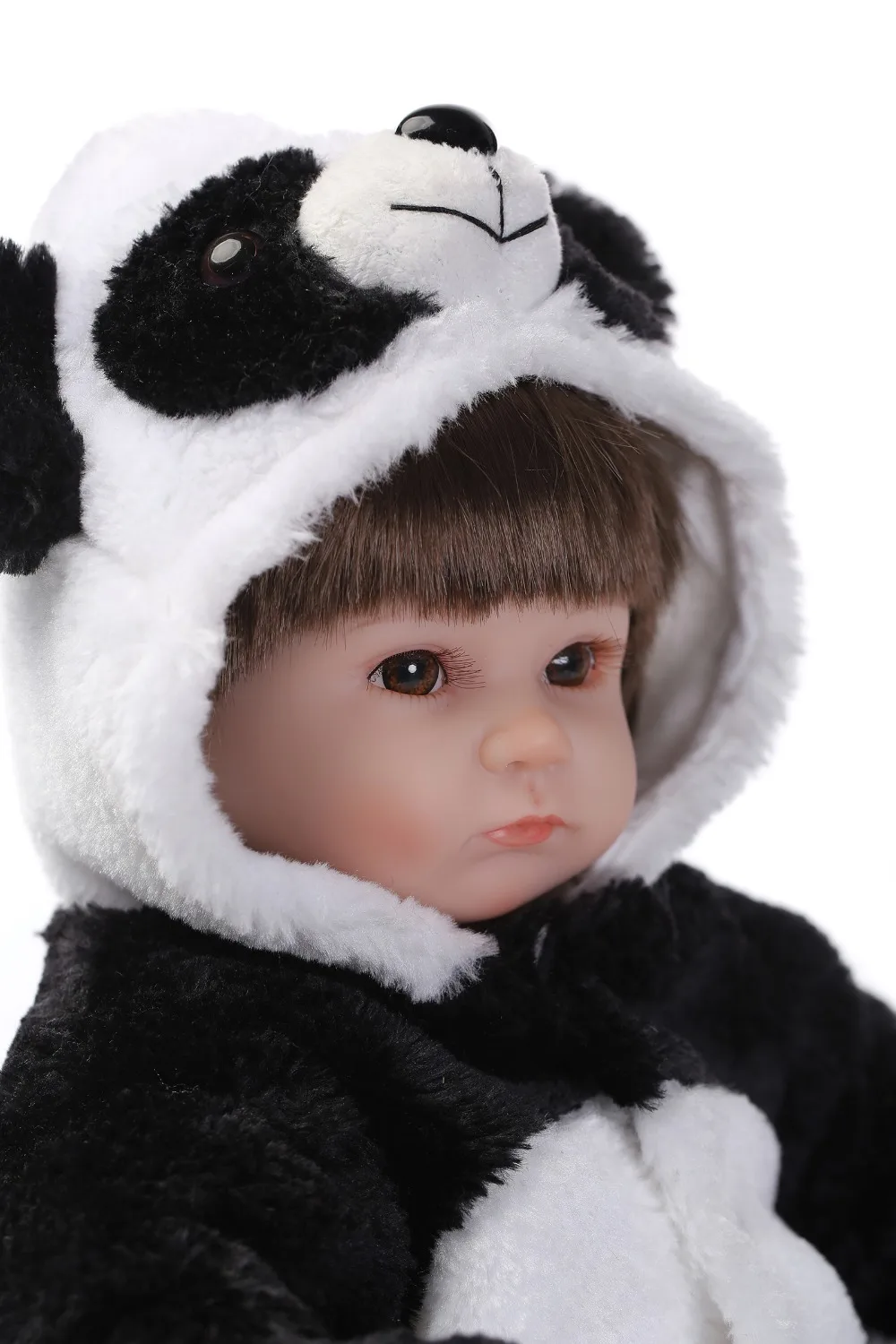 Npkколлекция 17 дюймов Реалистичная кукла boneca reborn panda, Кукла reborn baby, мягкая силиконовая виниловая кукла с реальным прикосновением, милая кукла для новорожденного