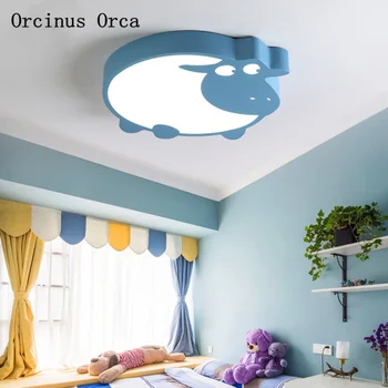 

Cartoon Creative LED Lamb ceiling lamp-Modern Simple Colored Animal Chandelier for Children's ceiling lamp free shipping