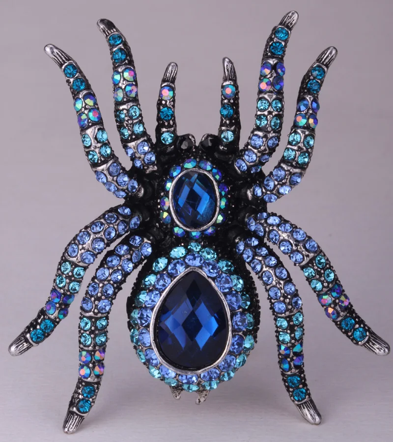 YACQ брошь в виде паука булавка, кулон на Хэллоуин ювелирные изделия для рождественской вечеринки Подарки украшения для женщин девочек ее жена мама BA12 дропшиппинг - Окраска металла: blue