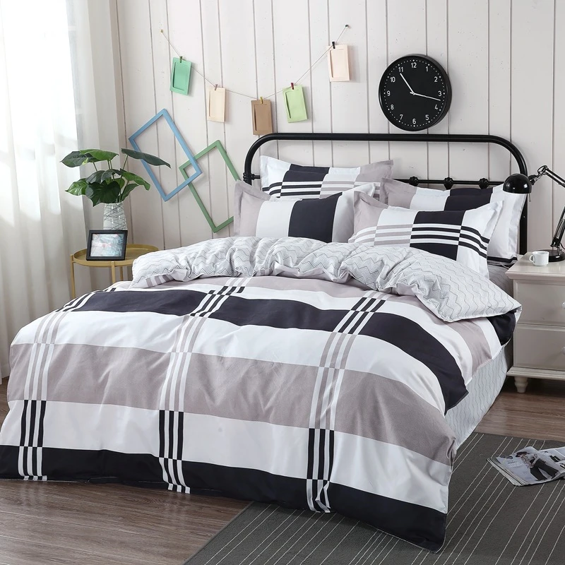 Thickening Comforter Bedding Sets For Boy Men Simple Striped