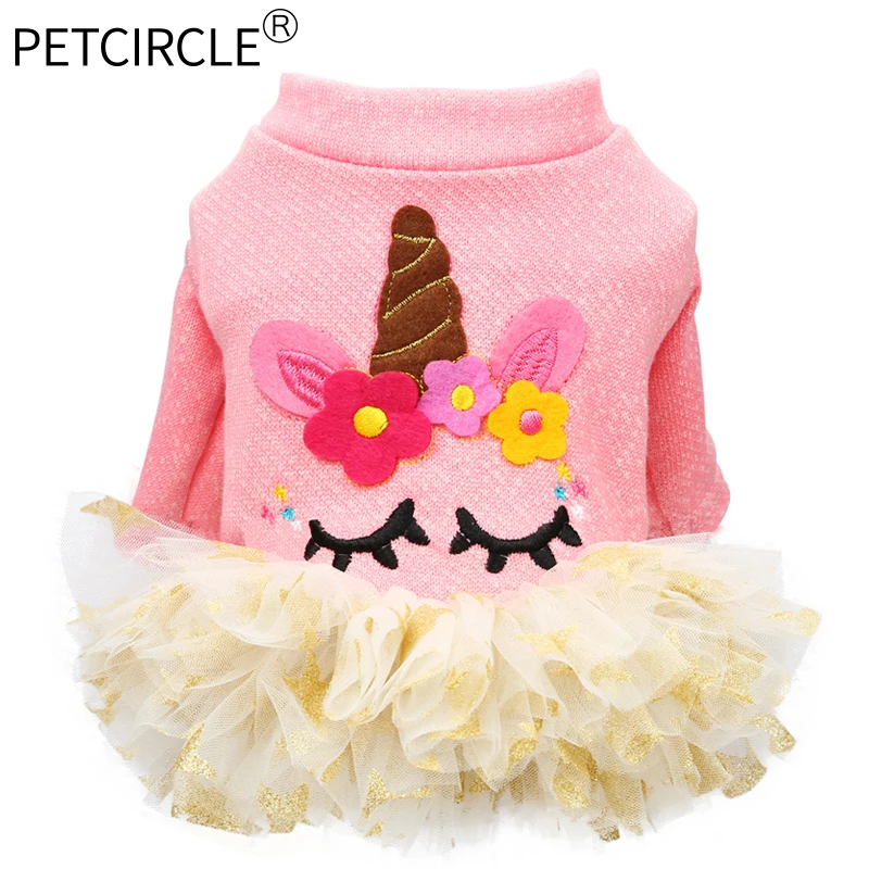 Платье для собак PETCIRCLE одежда маленьких свадебное платье с единорогом юбка щенка