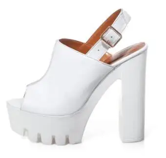 

2019 Summer new thick with waterproof platform fish mouth casual sandals back with ultra high heel ladies sandals