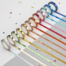 5mm*5m Kawaii Gold Solid Color Washi Tape Stickers Scrapbooking DIY Masking Tape School Office Supplies Bullet Journal sl1417 infeel me 60mm x 5m kawaii japanese wide masking paper washi tape stickers scrapbooking cute stationary office craft supplies