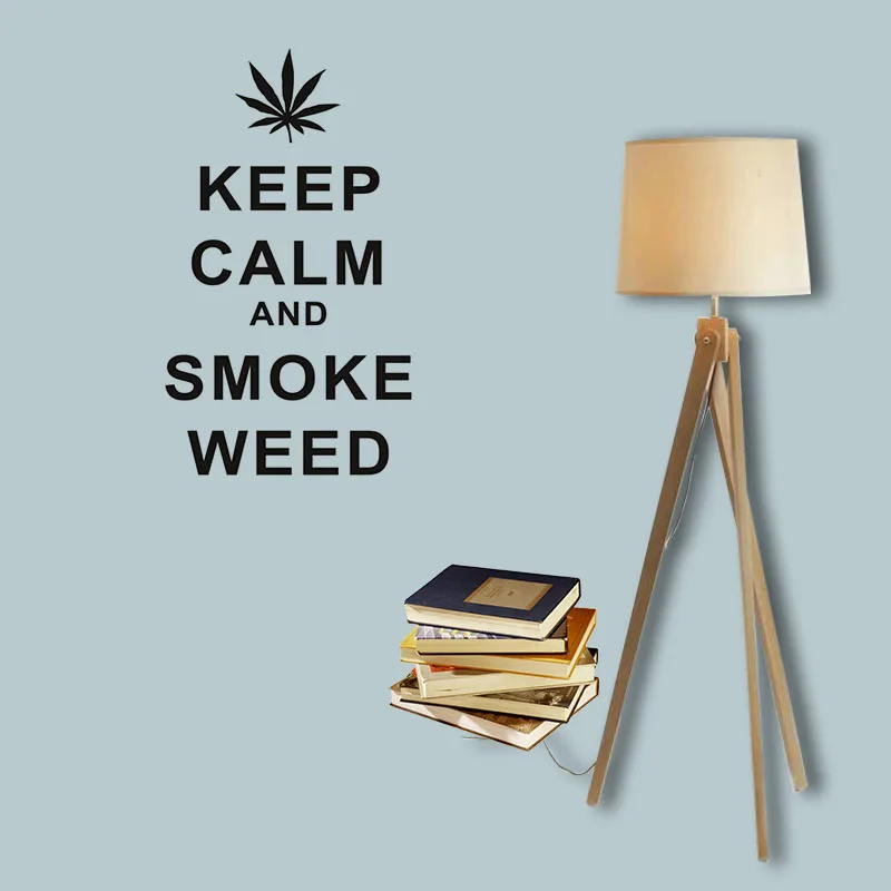 Keep Calm And Smoke Weed Grass персонажи стикеры на стену для Llving дверь комнаты Релакс