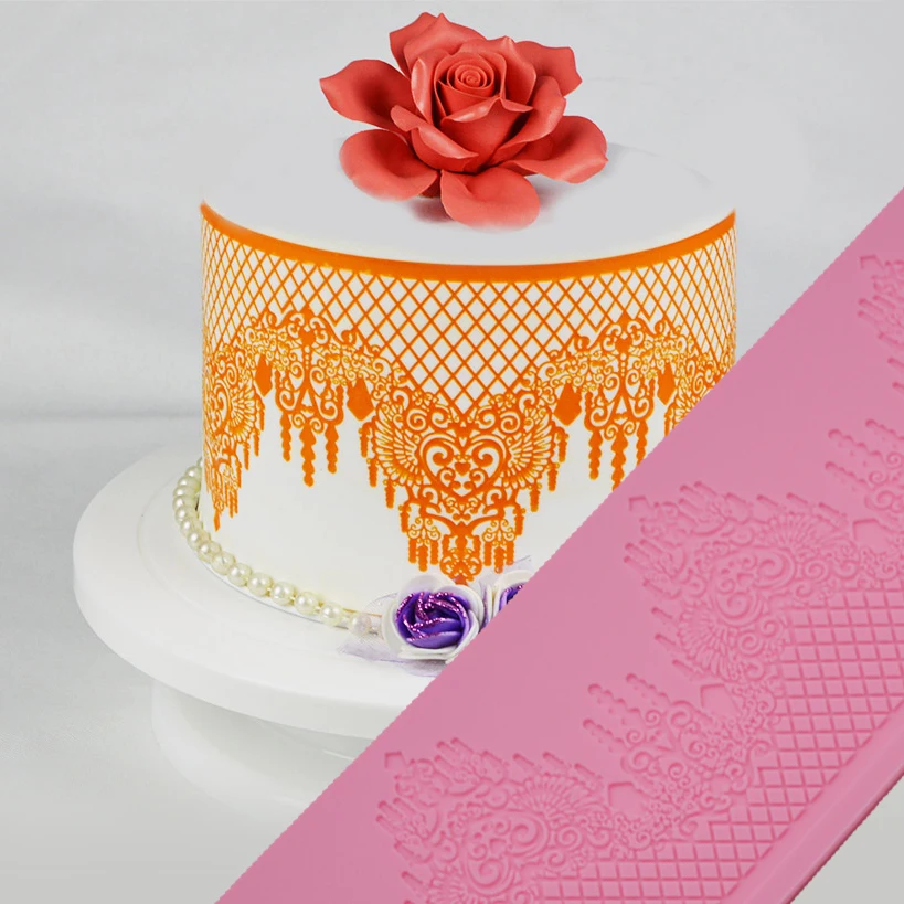 

2018 New Arrival Silicone Cake Decoration Lace Mat Fondant Cake Decorating Tools