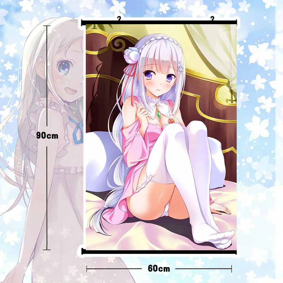 Anime Hundred Emilia Hermit Home Decor Wall Scroll Decorate Poster 50x70CM  DG849 Collectibles Animation Art & Characters 