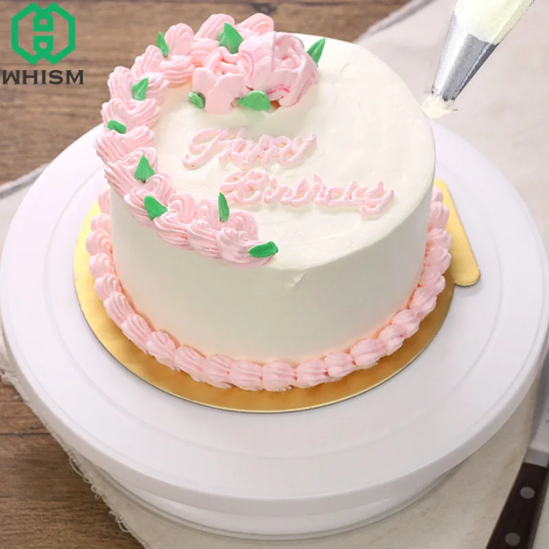 

WHISM Cake Turntable Plastic Rotating Cake Sugarcraft Turntable Decorating Platform Revolving Cupcake Display Stand Cake Tools
