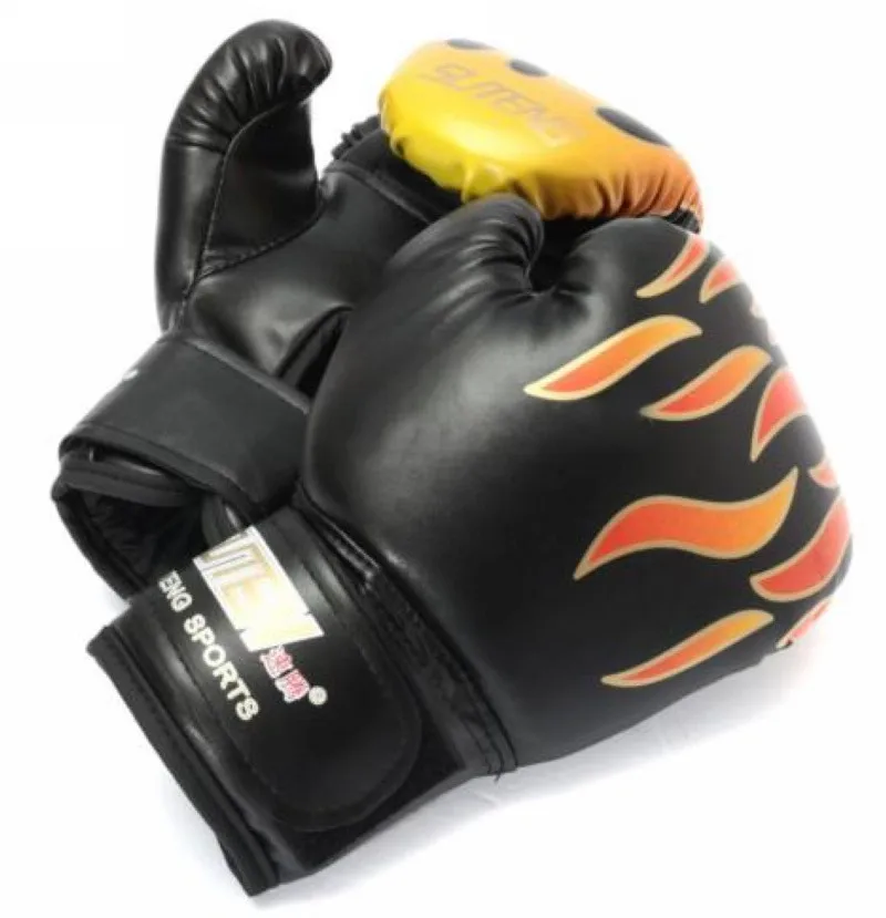 PU Leather Kids Children Flame Boxing Gloves Punch For Boy Beginner Sparring Training Mitts Gift