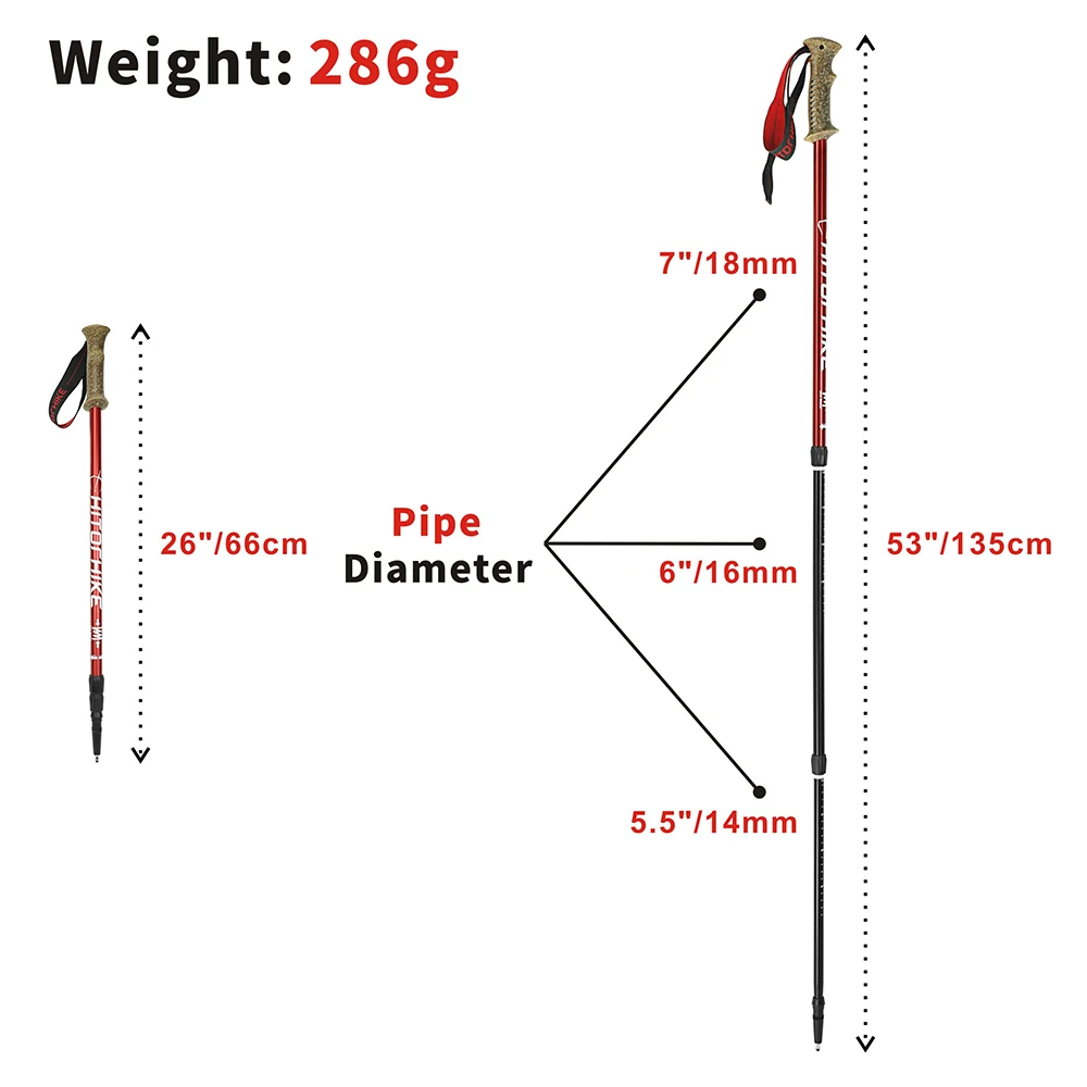 Pólos de Caminhada Liga de Alumínio Muleta de Tiro Caminhada Pólo Nórdica Telescópica Alpenstock 6061 Bengala Senderismo Caminhadas 290 g - pc 6 Caminhada Nórdica Telescópica Alpenstock 6061 Liga De