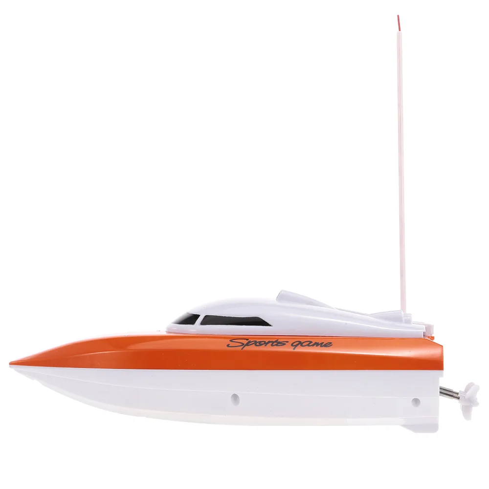 Портативный микро RC гоночный катер с дистанционным управлением катер с двойными пропеллерами белый и оранжевый Игрушки для мальчиков