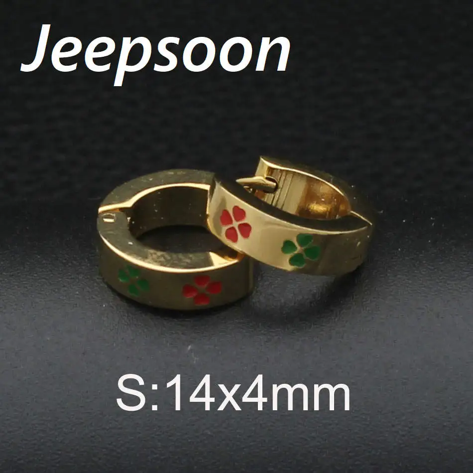 

Wholesale Fashion Stainless Steel Jewelry Round earrings three small Flower For Woman & Girls Jeepsoon EGAHAPAC