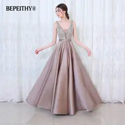 BEPEITHY v-образный вырез корсет с бисером открытая спина линия длинное вечернее платье для вечерние элегантное vestido de festa быстрая Доставка