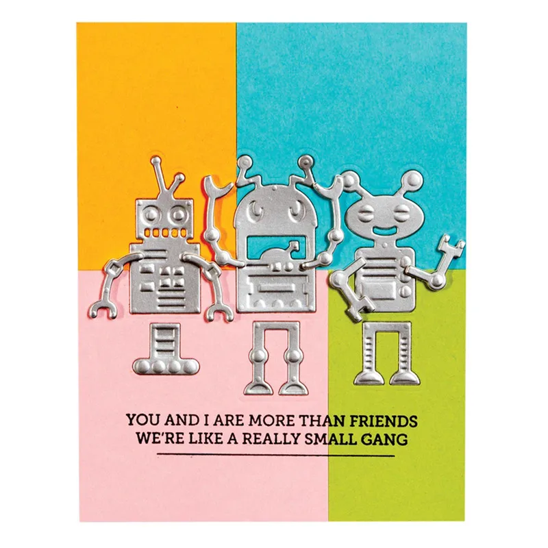 

Eastshape Three Alien Robots9 Pcs/lot Metal Cutting Dies Scrapbooking for Card Making DIY Embossing Cuts 2019 New Arrival