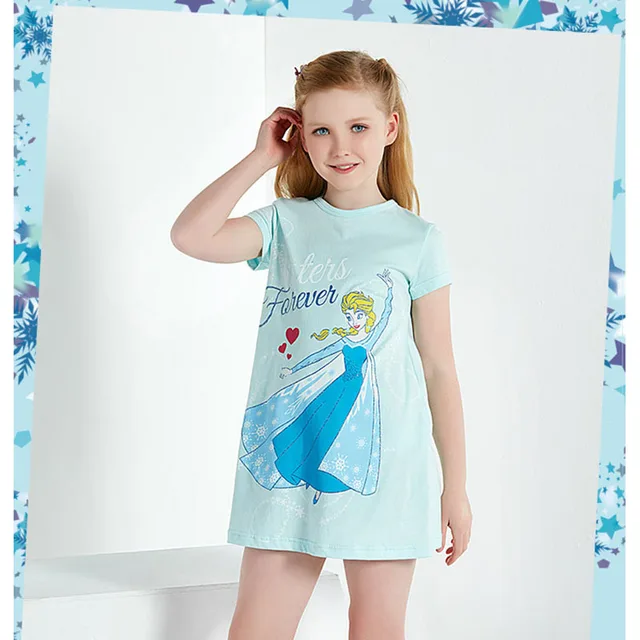 Disney Big Girl Nightdress New 2018 Fashion Princess Cartoon Long Kids
