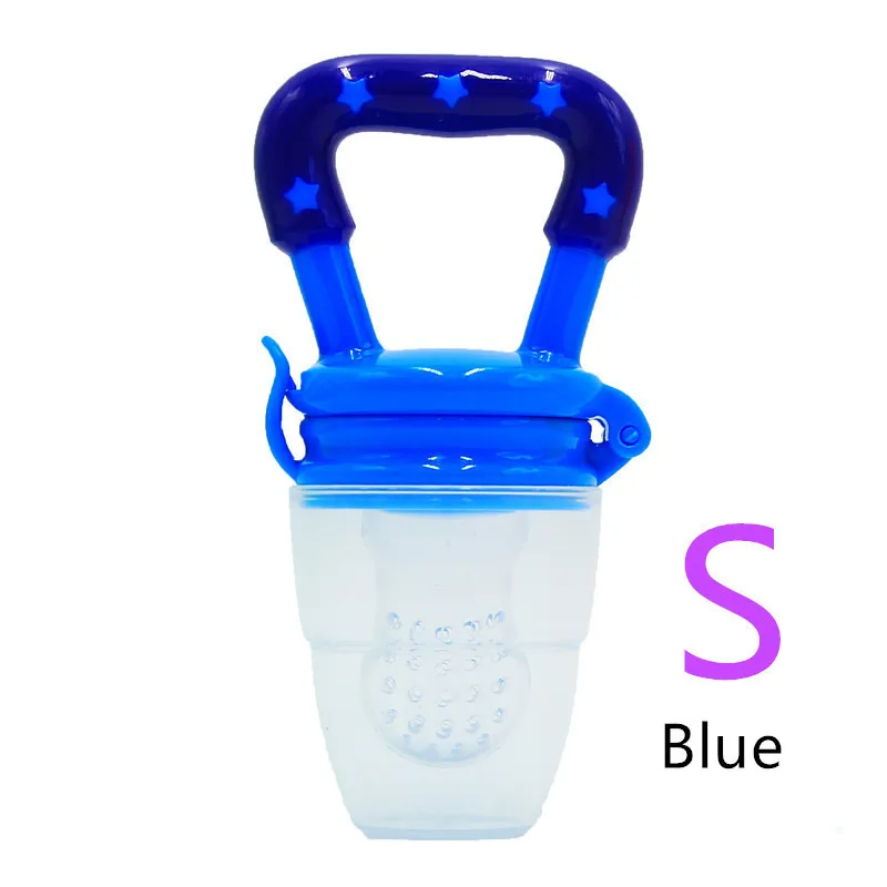 Соска для свежих фруктов, соска для молока, соска для младенцев, пустышки для детей, безопасные принадлежности для кормления, соска, бутылочки - Цвет: Blue S