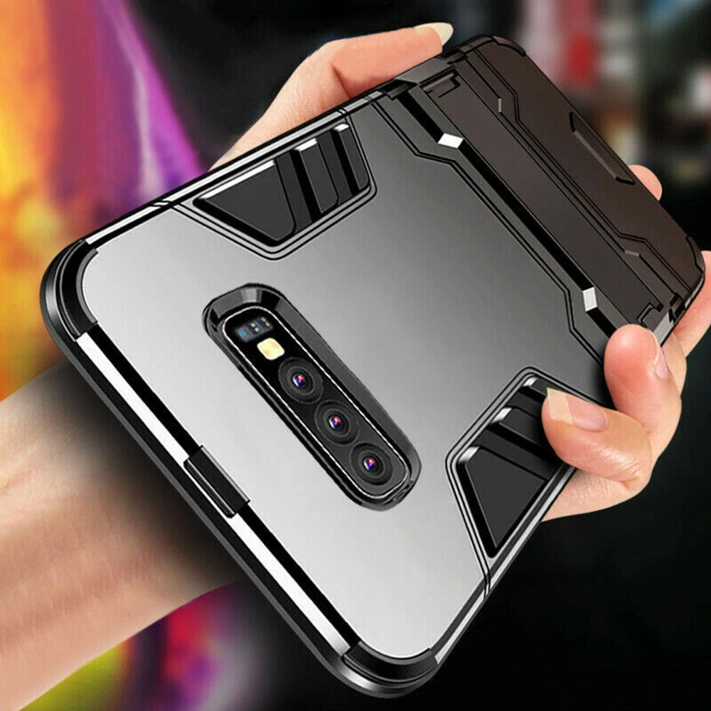 Противоударный резиновый чехол подставка для телефона Samsung S10 Plus S10E Note 9 S9 A8 J4 J6 A7